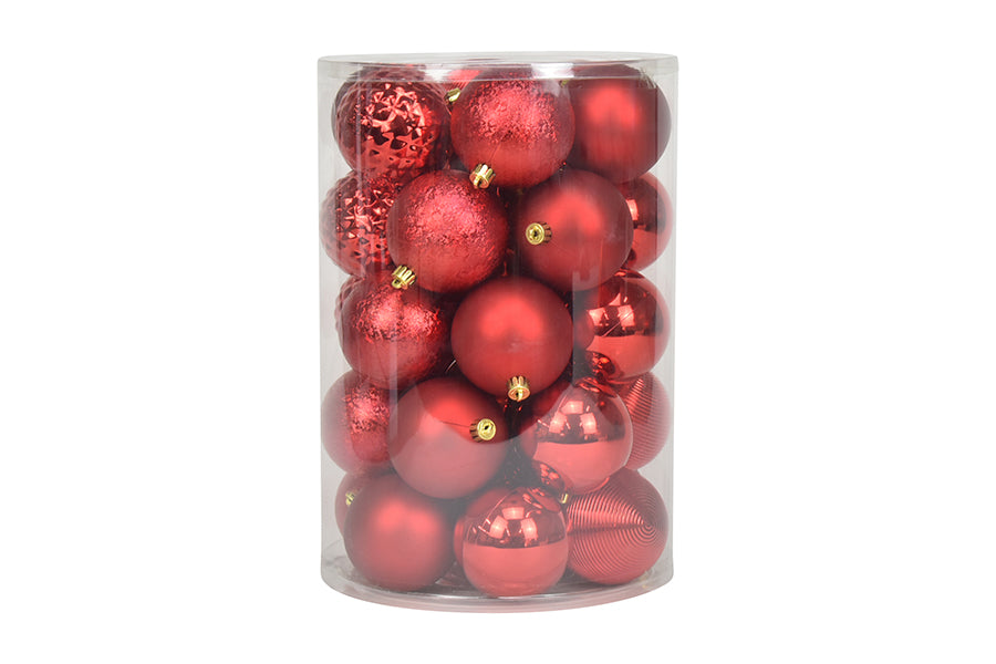 SET 34 PALLINE IN PLASTIVA 8 CM