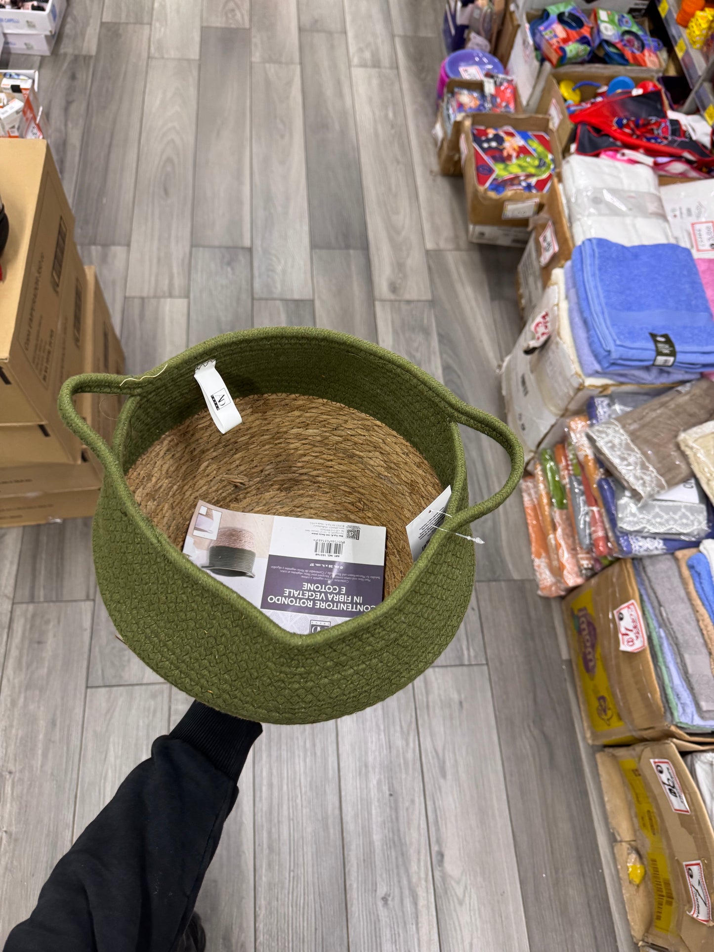 CONTENITORE IN FIBRA VEGETALE E COTONE