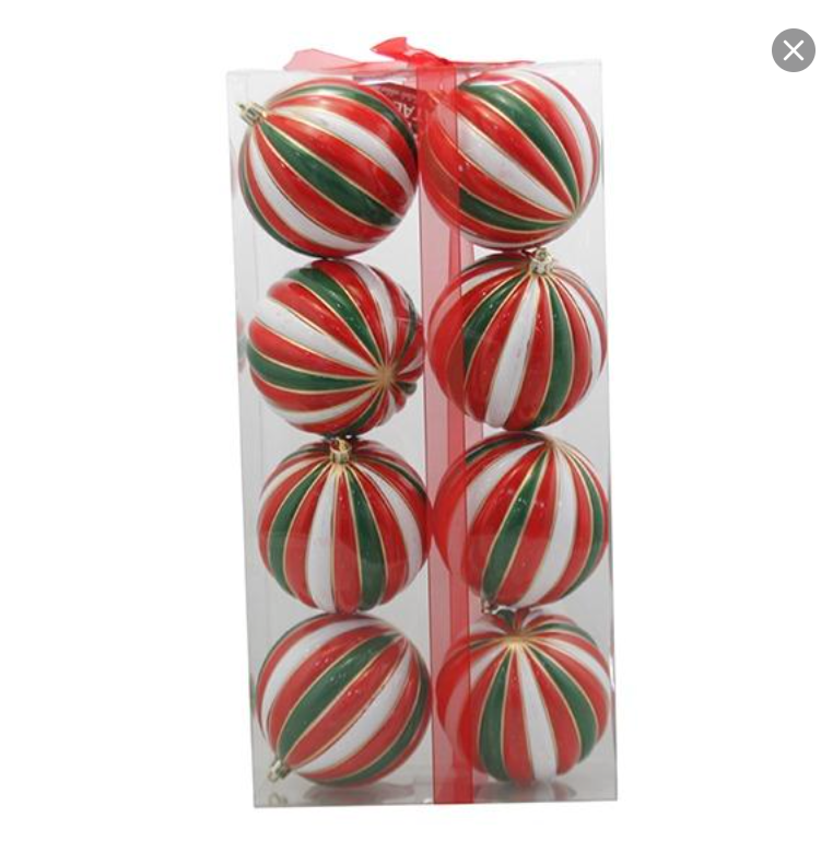 BOX PALLINE DI NATALE BIANCHE VERDI E ROSSE