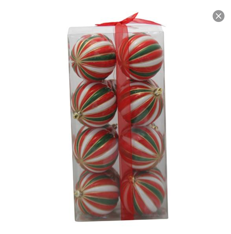 BOX PALLINE DI NATALE BIANCHE VERDI E ROSSE