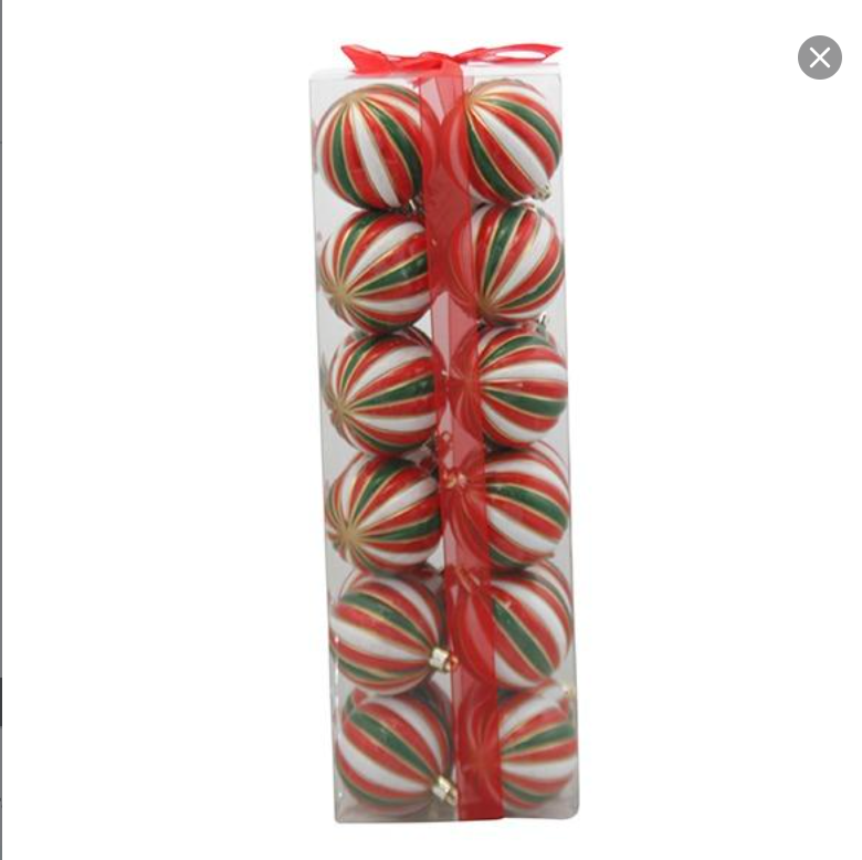 BOX PALLINE DI NATALE BIANCHE VERDI E ROSSE