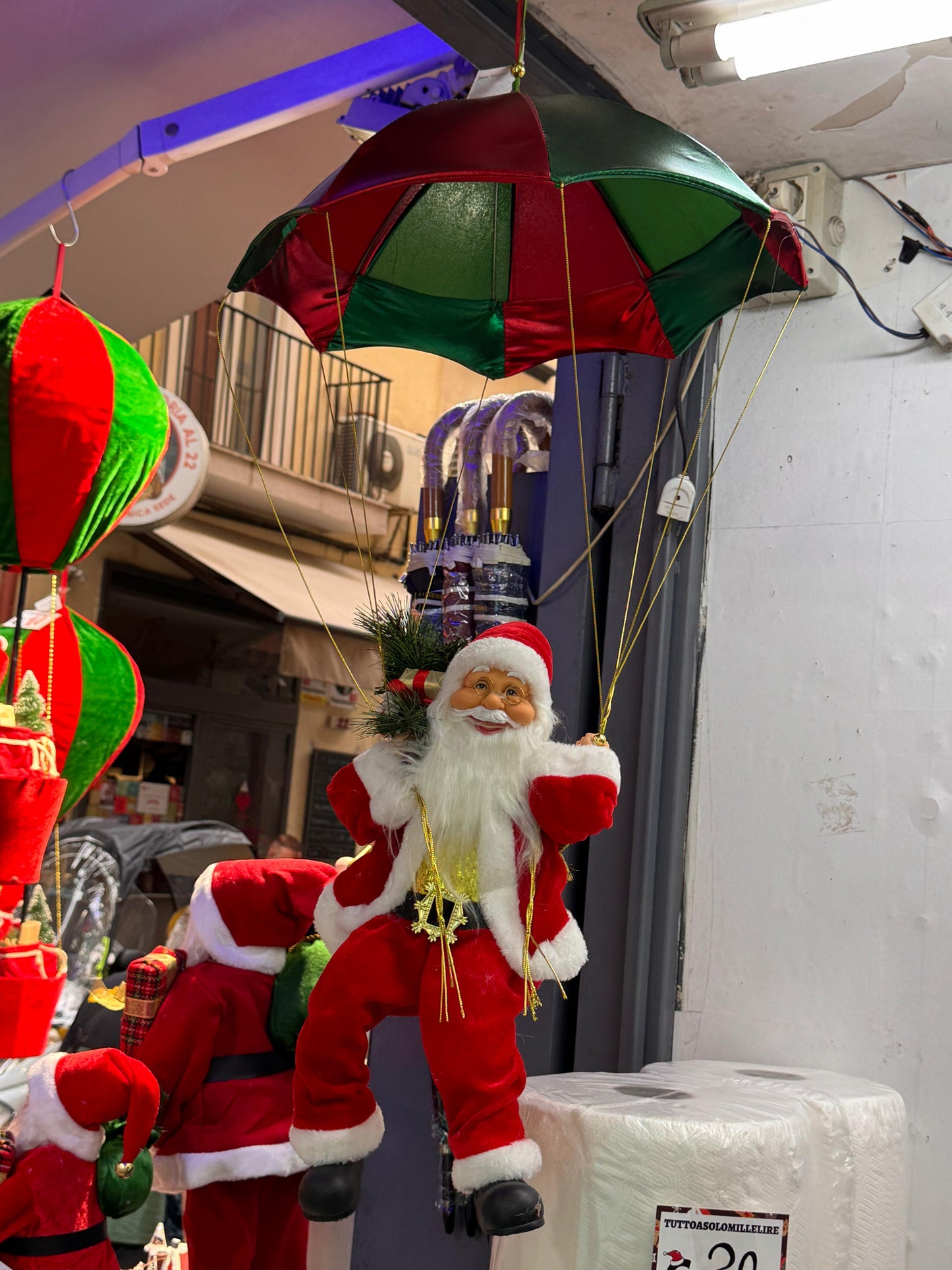 BABBO NATALE PARACADUTISTA 80cm - spedizione gratuita