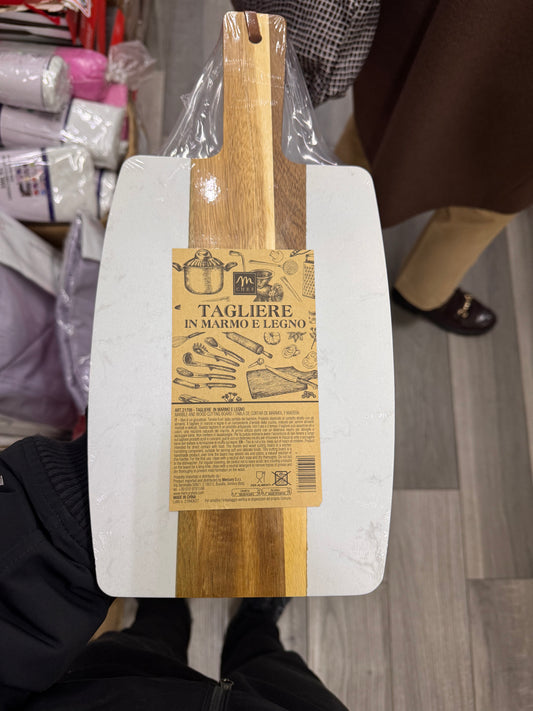 TAGLIERE IN MARMO E LEGNO