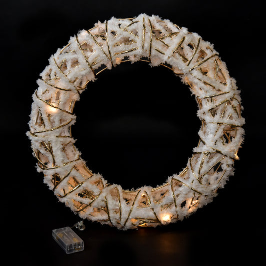 CORONA BIANCO ORO 10 LUCI LED