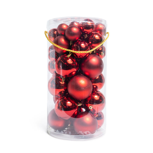 50 PALLE MISURE MISTE ROSSE IN PLASTICA