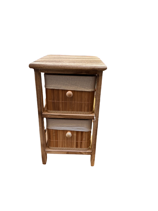 MOBILETTO IN LEGNO CON CASSETTI IN BAMBOO E POLISTIRENE