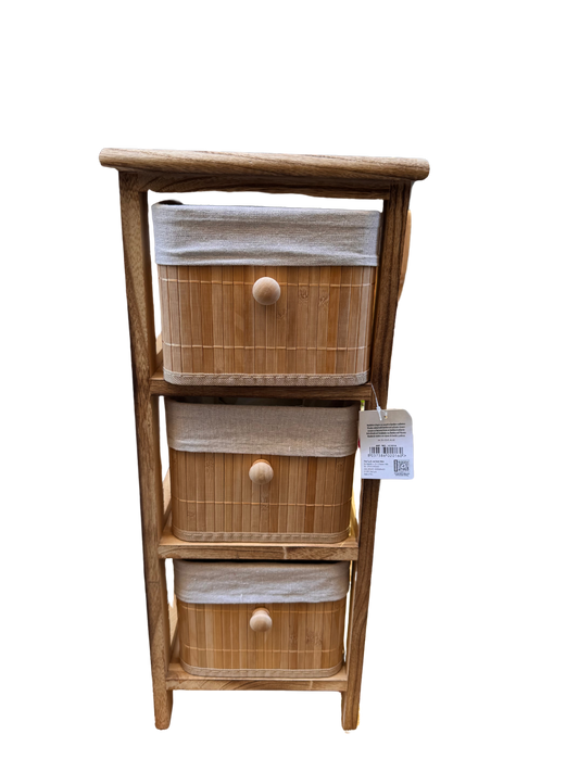 MOBILETTO IN LEGNO CON CASSETTI IN BAMBOO E POLISTIRENE